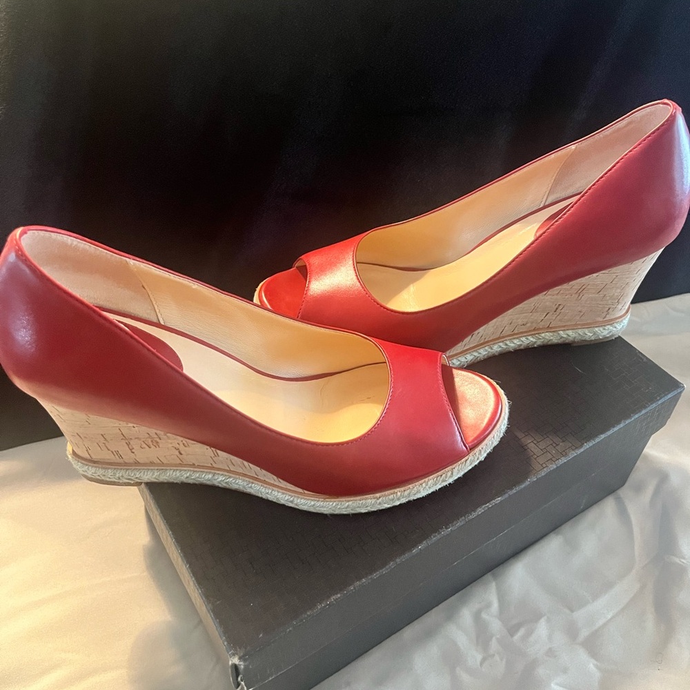Cole Haan peep toe wedge